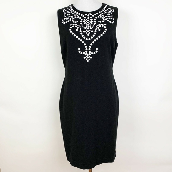 Carmen Marc Valvo Dresses & Skirts - Carmen Marc Valvo Black Embellished Sheath Dress